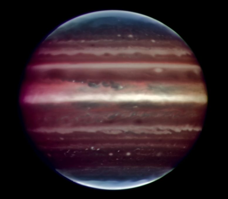 Jupiter in Infrared Light August 2008