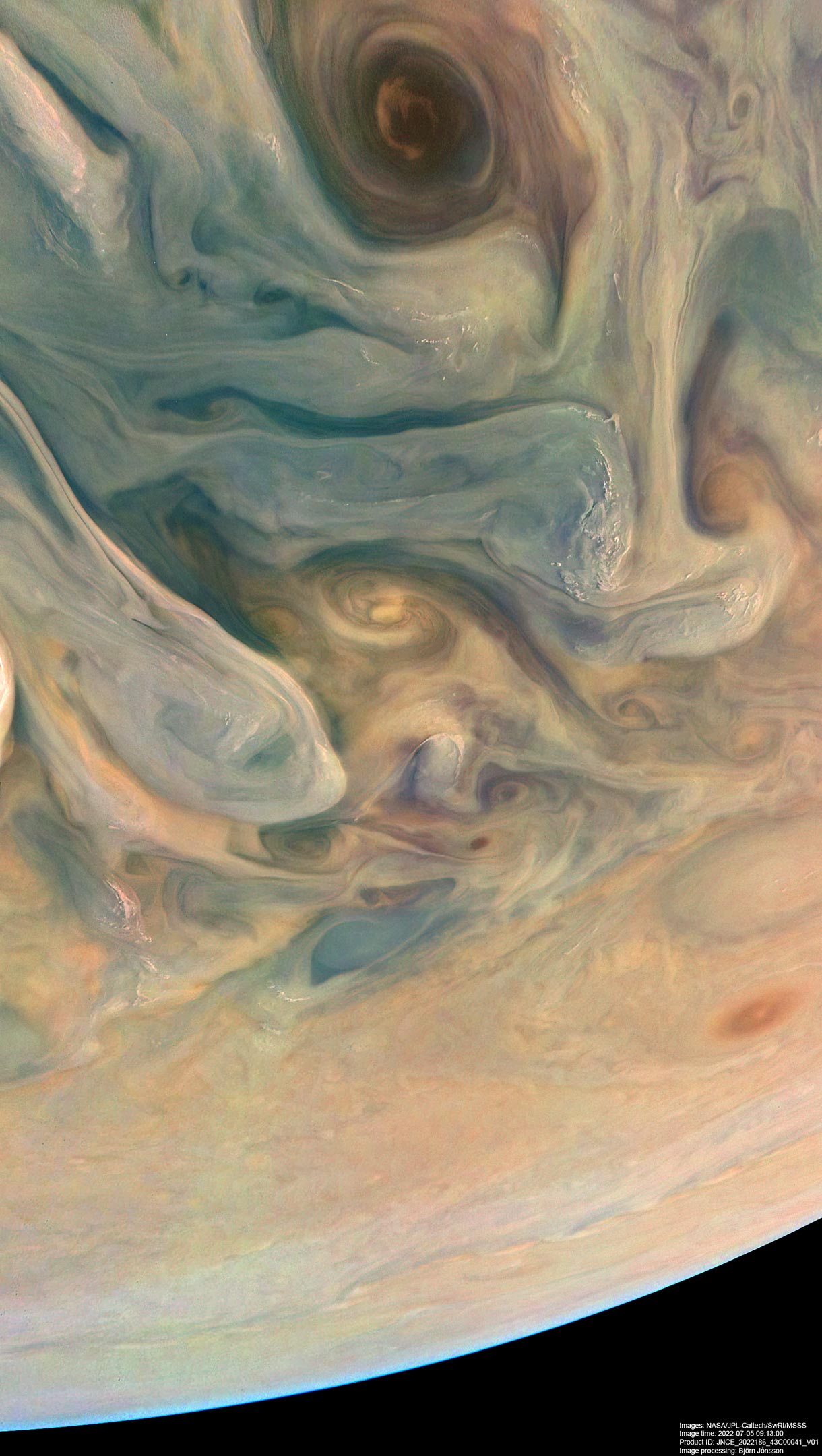 Jupiter's Complex Colors Revealed in Stunning Images From NASA's Juno Spacecraft - SciTechDaily