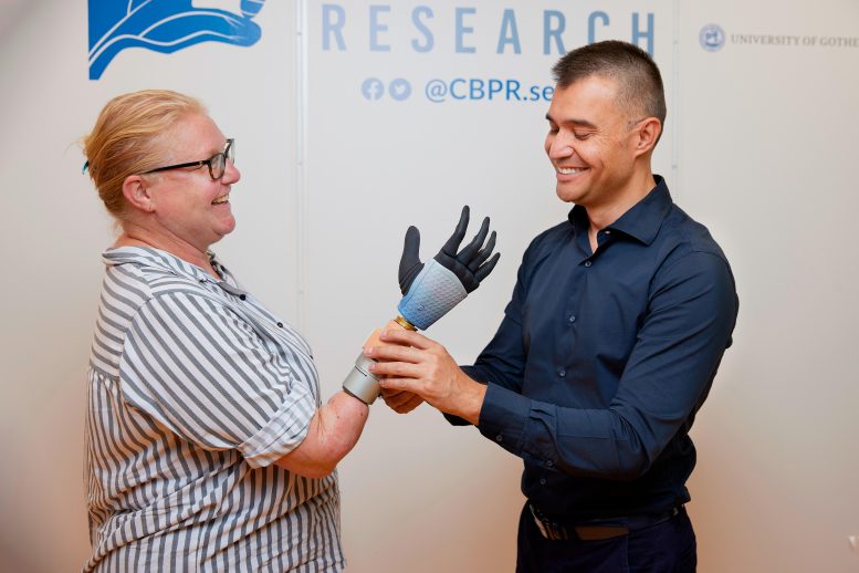 Karin With Her Integrated Bionic Hand and Prof Max Ortiz Catalan
