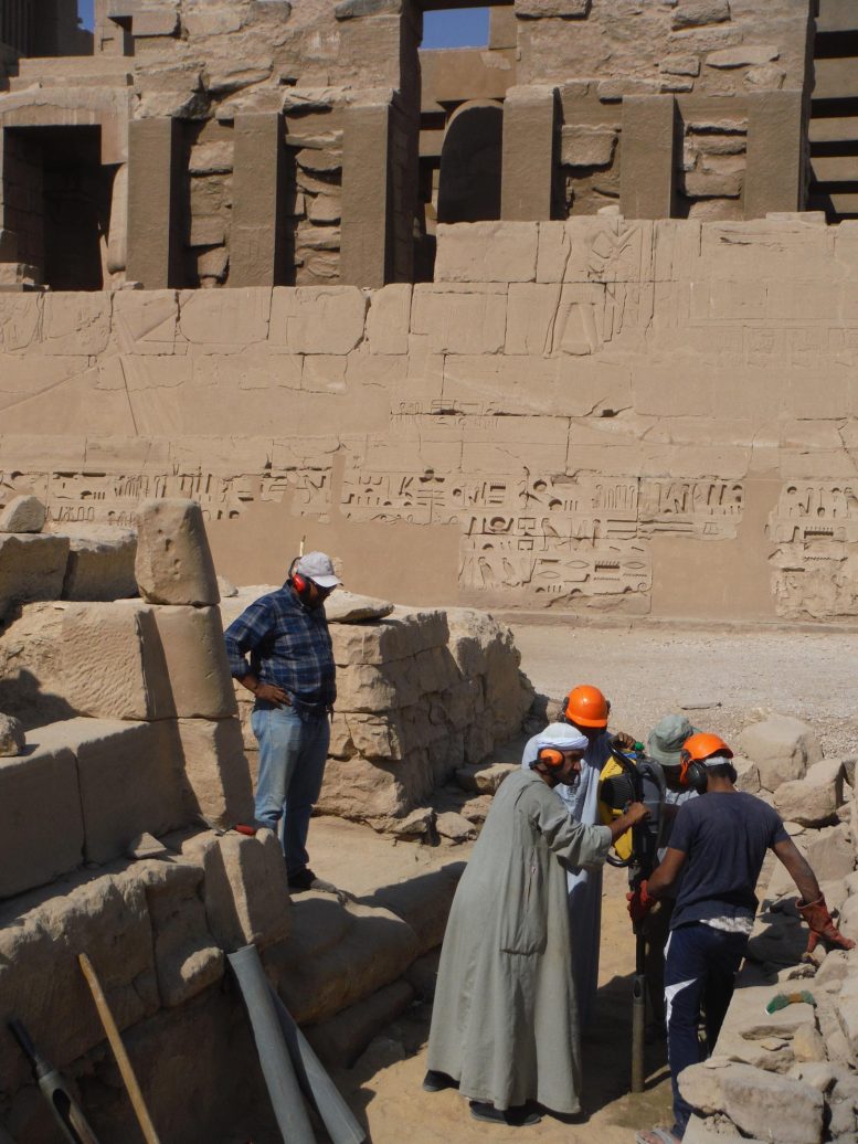 Karnak Core Samples Being Extracted