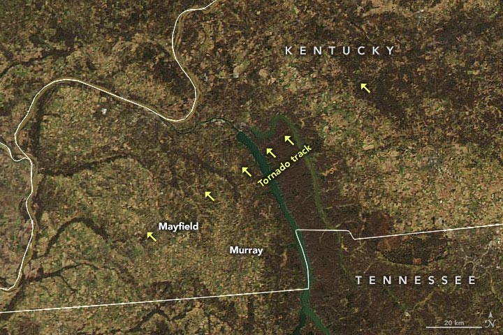Kentucky Tornado Track December 2021 Annotated