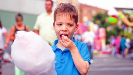 Kid Eating Cotton Candy