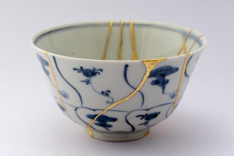 Kintsugi Japanese Antique Ceramic Bowl