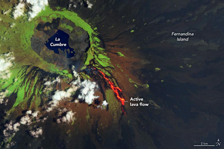 La Cumbre Volcano March 2024 Annotated