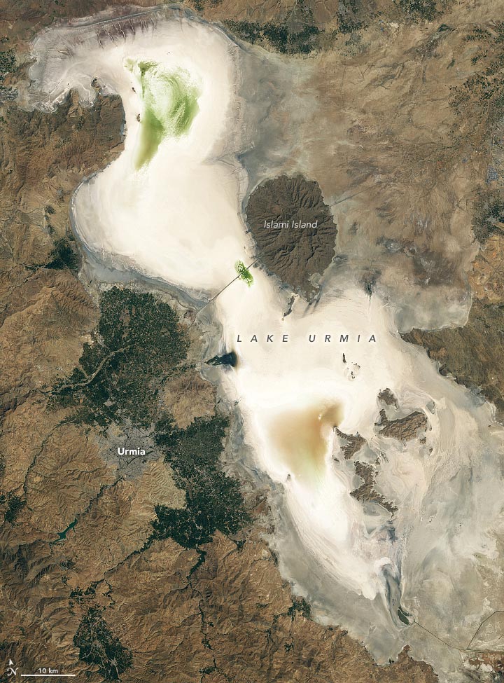 Lago Urmia, setembro de 2023 anotado