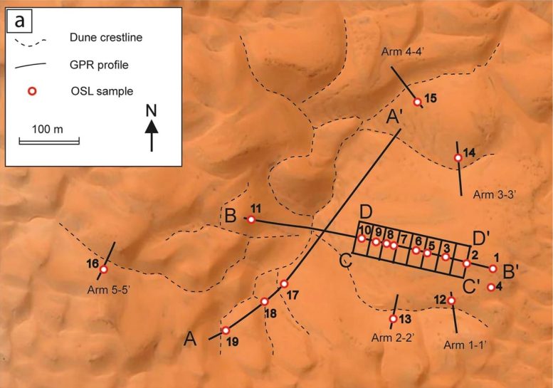 Mapa de dunas de lala lala