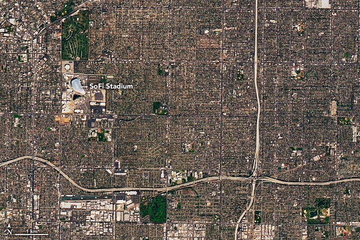 Landsat 9 Los Angeles SoFi Stadium
