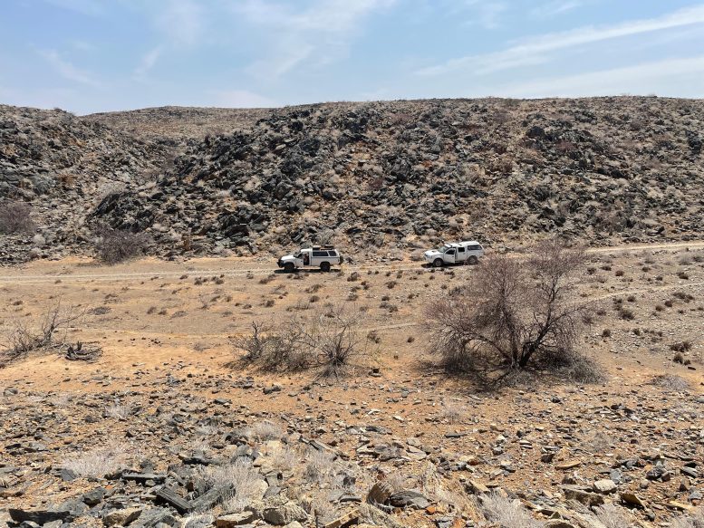 Landscape in Namibia With Marble Outcrops
