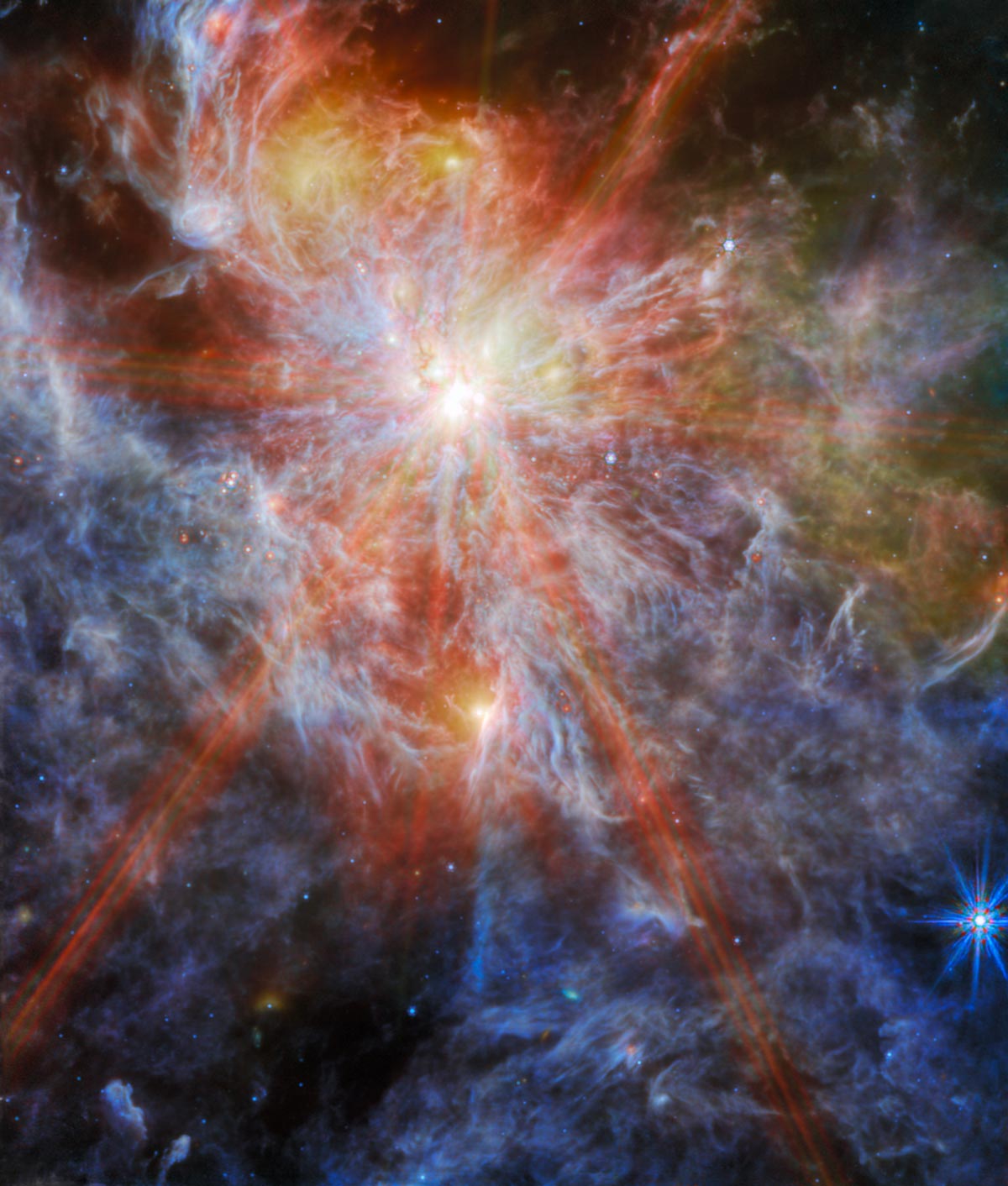 The Webb Space Telescope reveals a massive star-forming complex