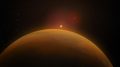 Large Planet Orbiting Binary Star System