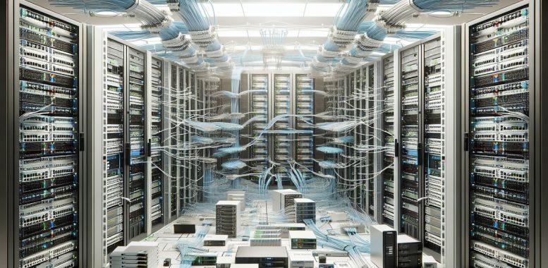 Interconexões de fibra óptica em grande escala em data centers