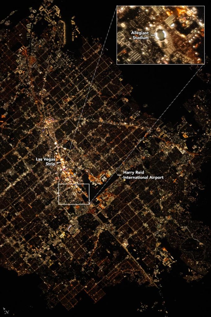 Las Vegas Night Lights From Space Station Annotated