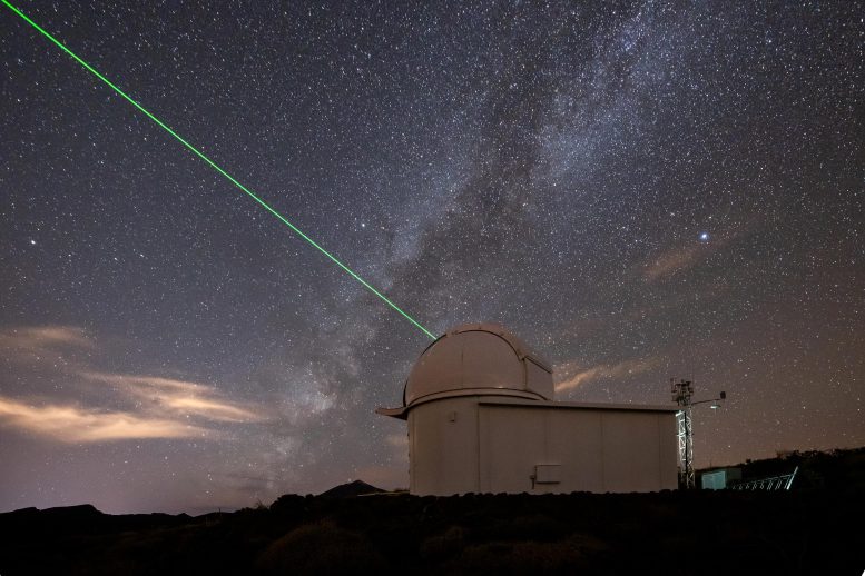 Laser Ranging Station in Tenerife Green Laser