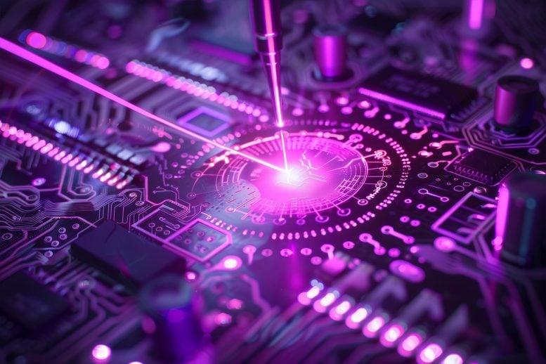 Laser Silicon Computer Chips Art Concept Illustration