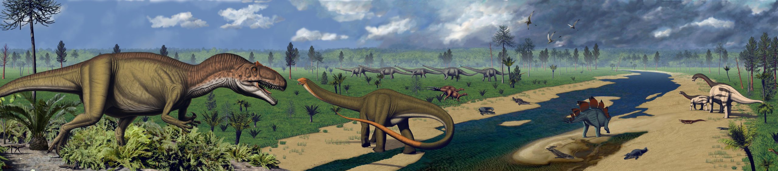 Geç Jura Dinozor Duvar Resmi