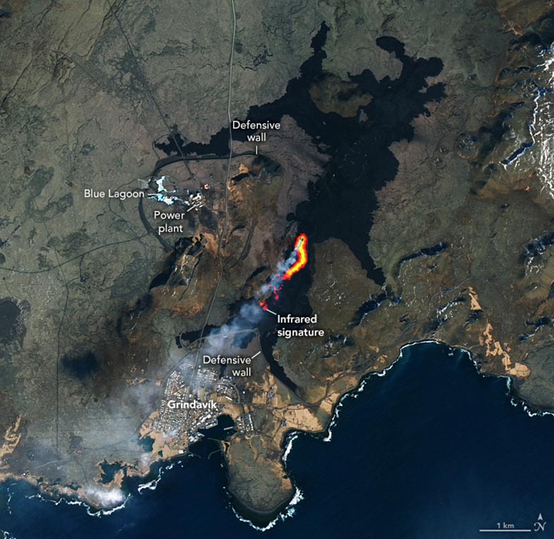 Lava Flows Iceland March 2024 Annotated