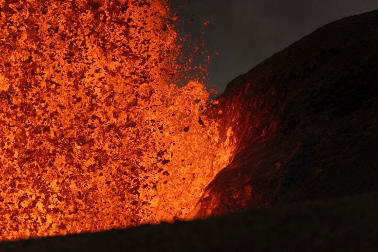 Lava Fountaining at Halema’uma’u Crater at the Summit of Kīlauea Volcano