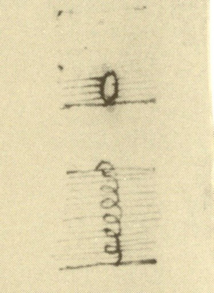 Leonardo’s Sketch Showing the Spiral Motion of an Ascending Bubble