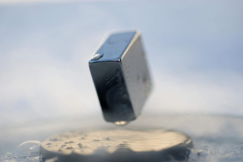 Levitation of a Magnet on Top of a Superconductor