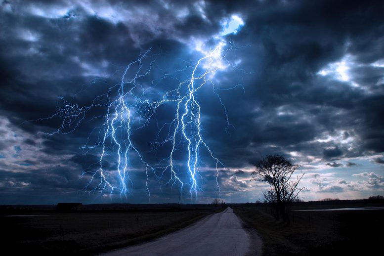 Lightning Over Road