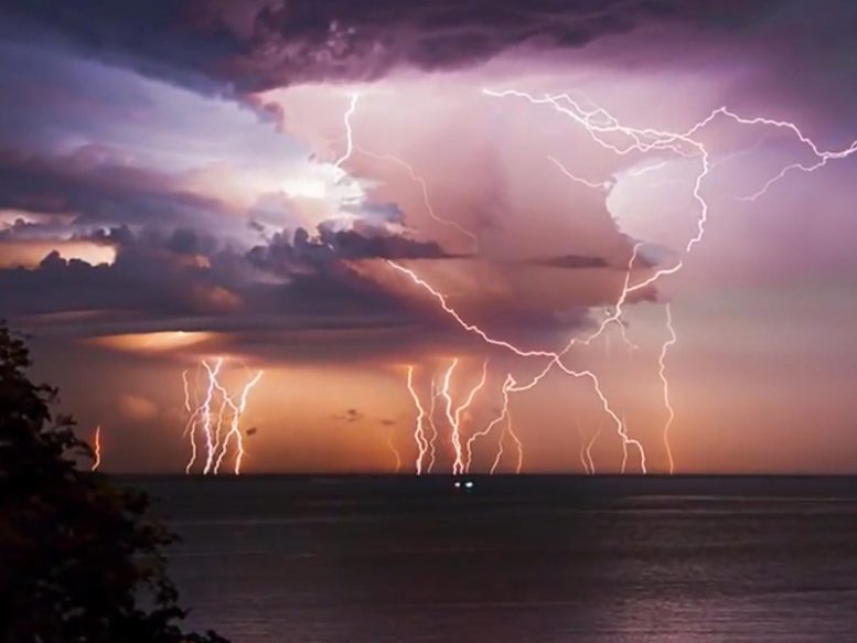 Lightning at Lake Maracaibo in Venezuela