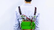 Load-Reducing Backpack Powers Electronics
