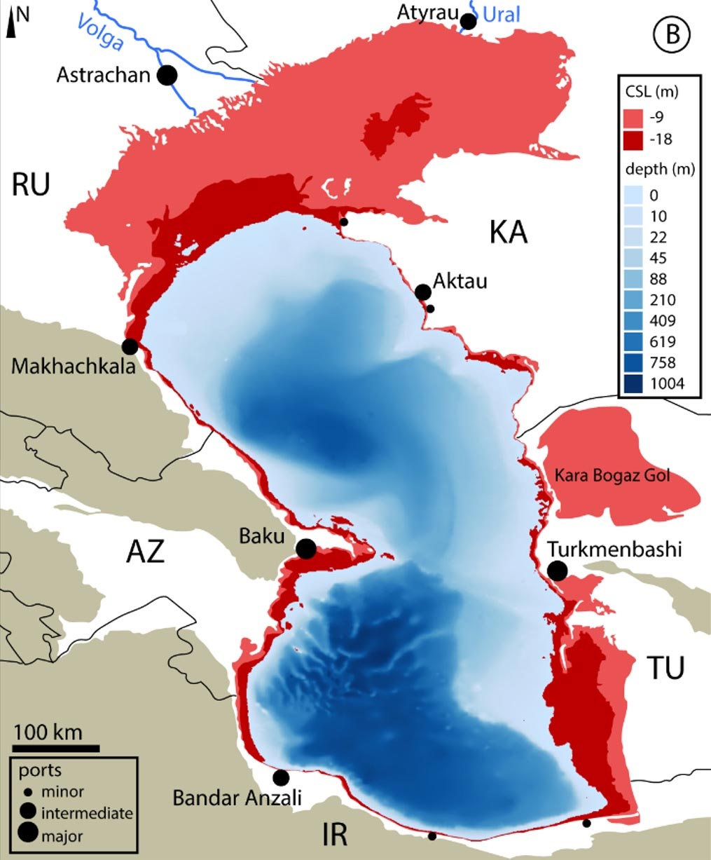 Locations Of Caspian Sea Surface Change 