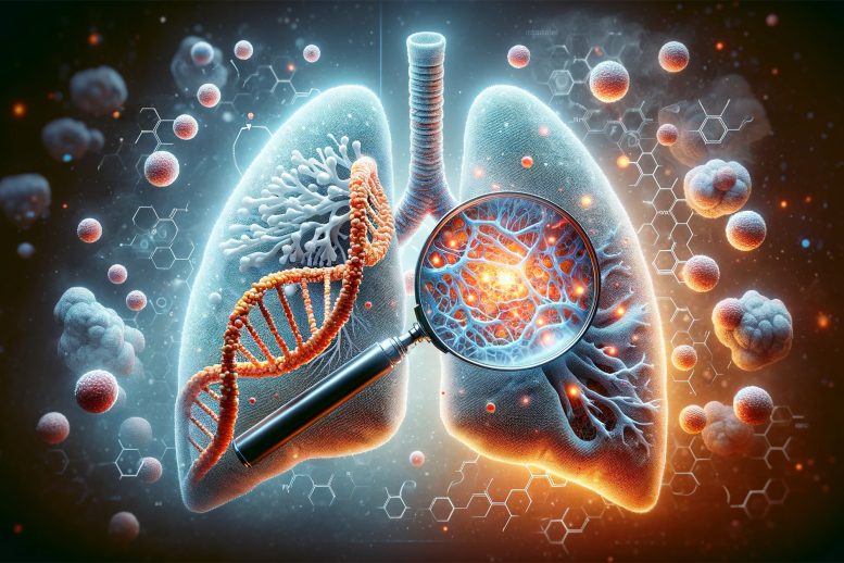 Lung Cancer Genetics Art Concept