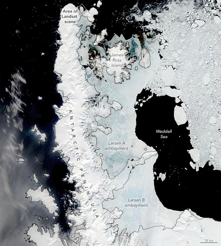MODIS Antarctic Peninsula November 2020 Annotated