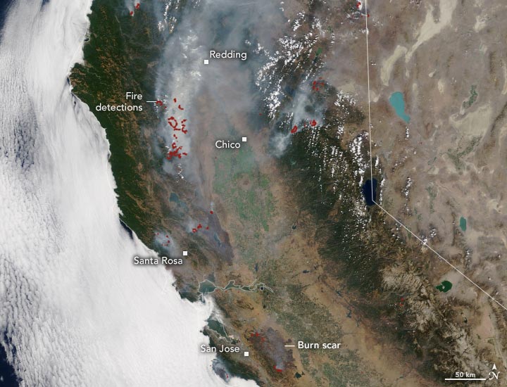MODIS California Burn Scars August 2020 Annotated