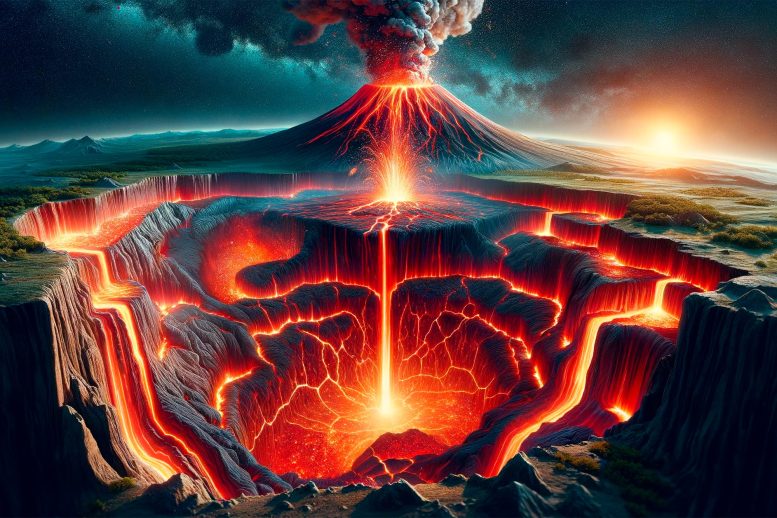 Magma Under Volcano Art Concept