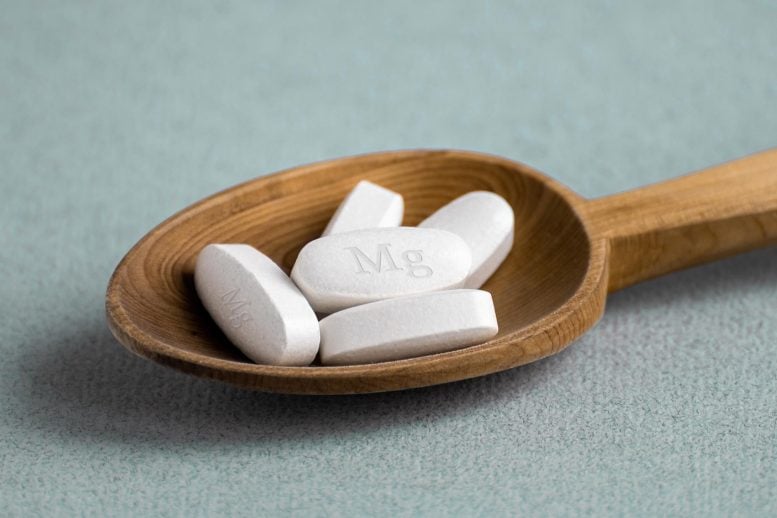 Magnesium Supplements Pills Close Spoon