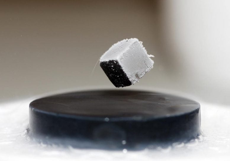 Magnet Levitates Above Superconductor