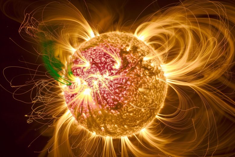 Magnetic Fields Sun Art Concept