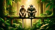 Male and Female Primate Art Concept