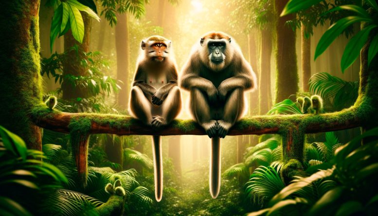 Male and Female Primate Art Concept