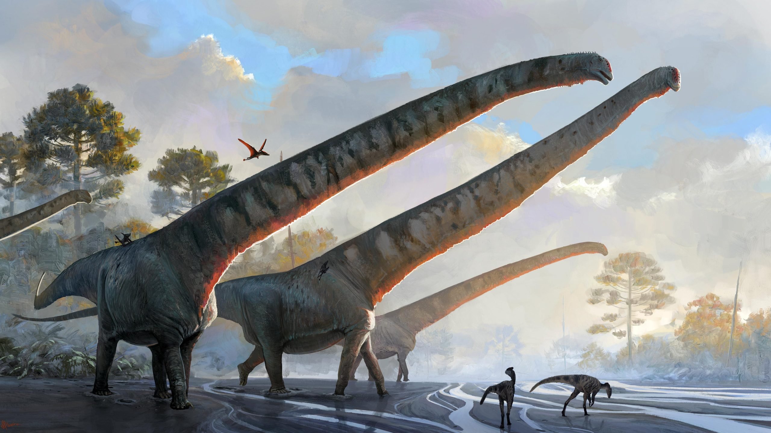 Новый анализ окаменелостей показывает динозавра с 50-футовой шеей