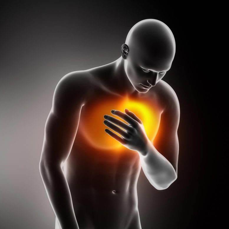 Man Heart Attack Chest Pain Illustration