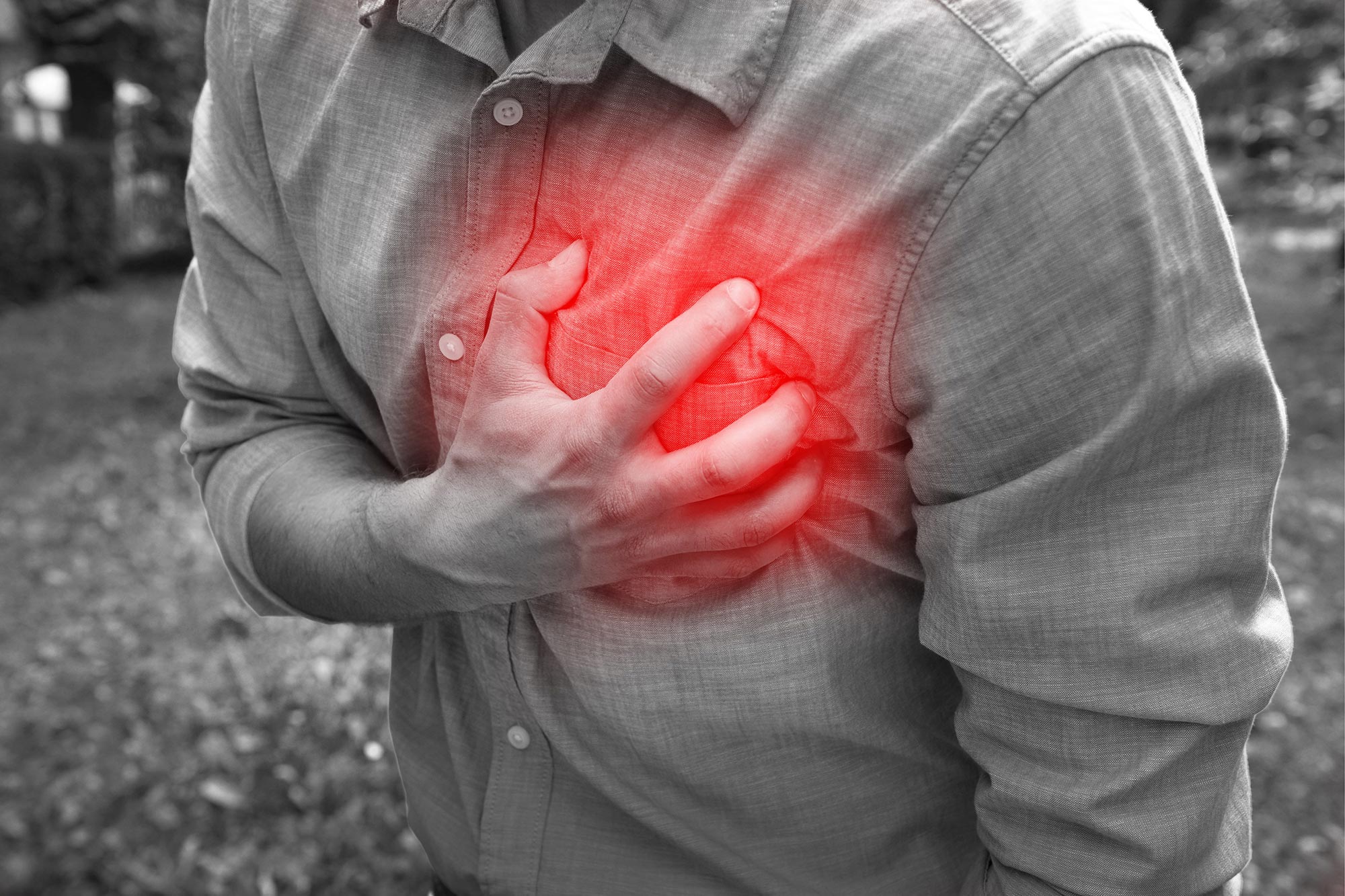 Man Heart Attack Chest Pain Outdoors