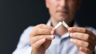 Man Quit Smoking Cigarettes Concept