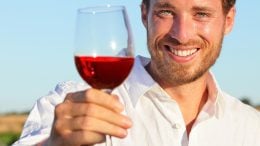 Man Smiling Glass Wine