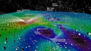 Map Showing the Currents of Galaxies in the Universe