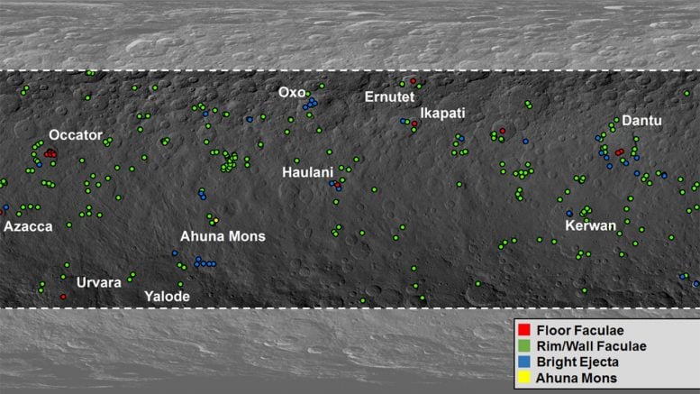 Map Shows Bright Material on Dwarf Planet Ceres