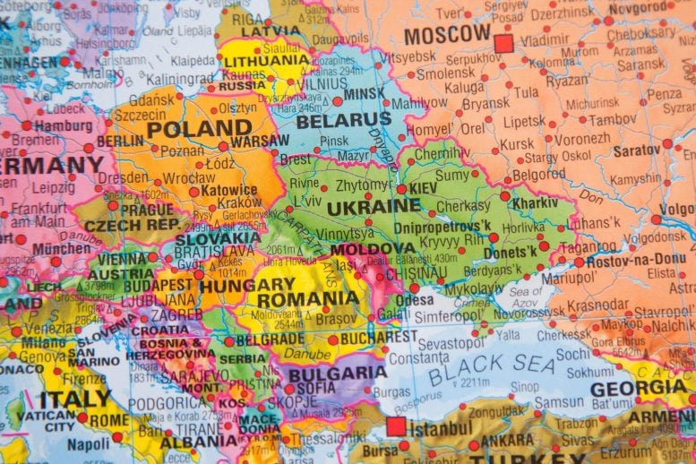 Map Ukraine Russia Eastern Europe