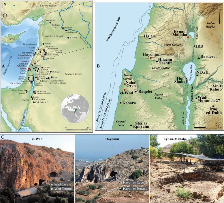 Map of Levant With Natufian Sites