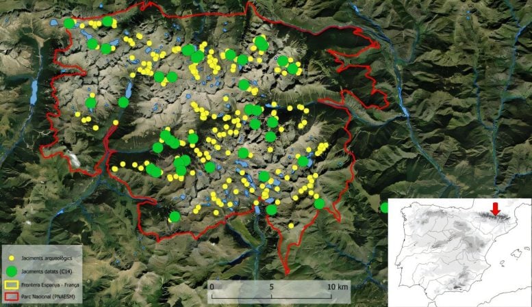 Map of the Site of the Aigüestortes