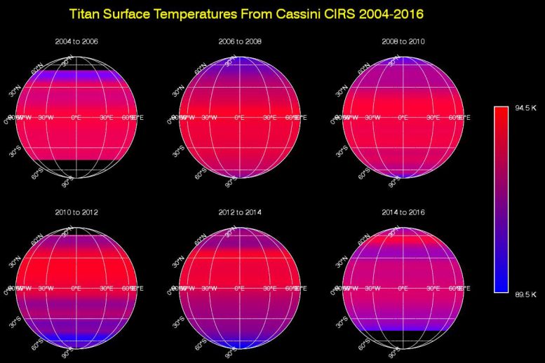 Maps Show Varying Surface Temperatures on Titan