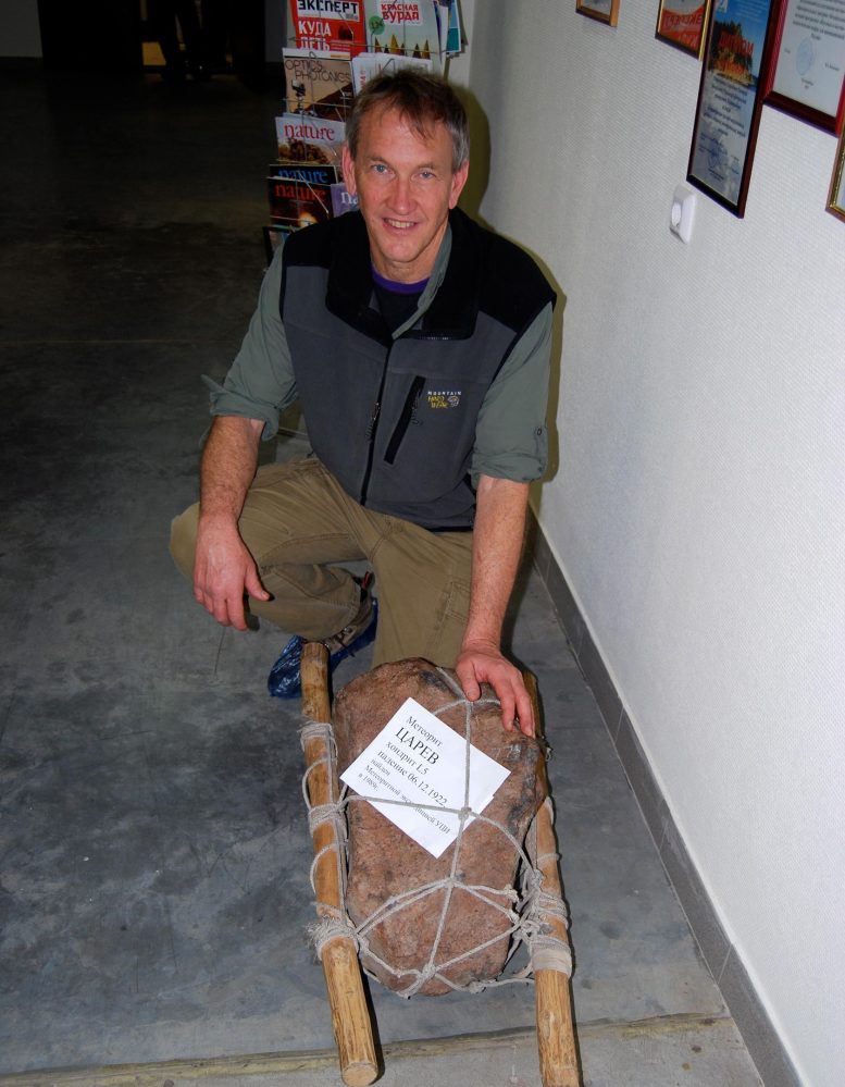 Mark Boslough With Meteorite