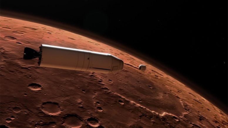 Mars Ascent Vehicle Deploying Sample Container in Orbit
