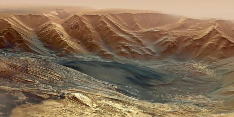 Mars Canyon and Valley Landscape